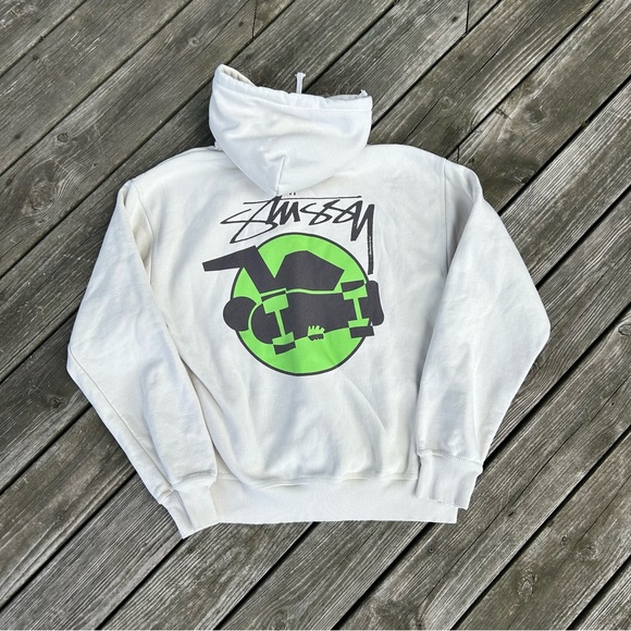 Stussy Skateman Hoodie 'Putty' Men’s Size Large Skate Logo Pullover - Picture 1 of 5